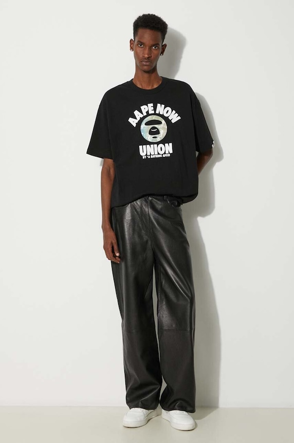AAPE cotton t-shirt Basic Tee AAPTEM1447XXM black SS24