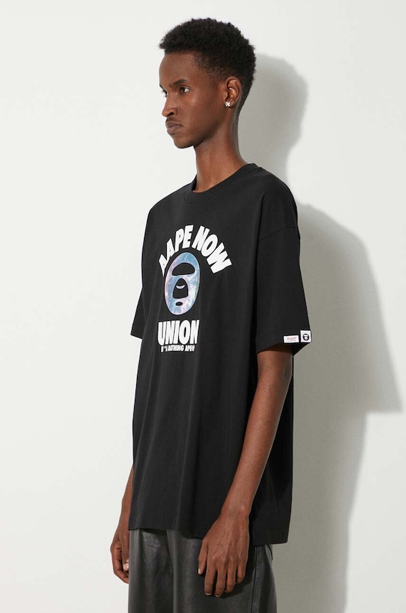 AAPE cotton t-shirt Basic Tee black AAPTEM1447XXM
