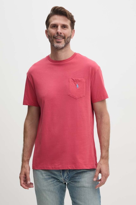 Bavlněné tričko Polo Ralph Lauren hladký červená 710704248