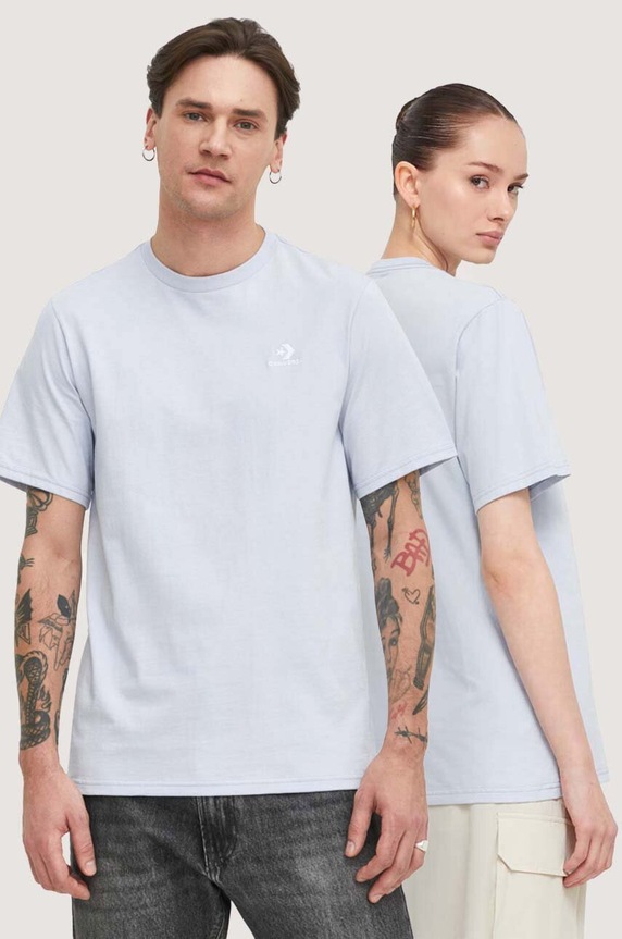 Converse tricou din bumbac uni albastru 10023876.A31
