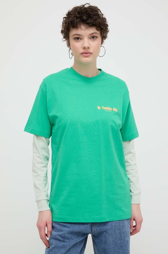 On Vacation t-shirt bawełniany Beach Day OVC.T145 zielony