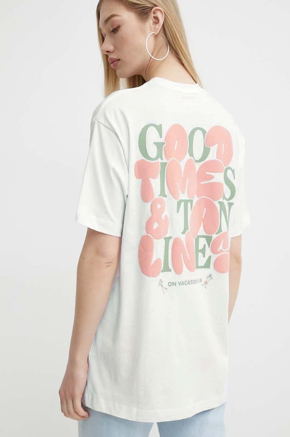 On Vacation tricou din bumbac Bubbly OVC.T147 alb SS24