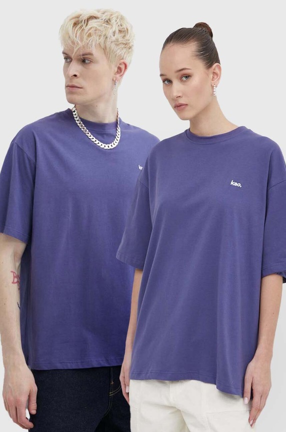 Kaotiko t-shirt bawełniany bawełna fioletowy AM069.02.G002