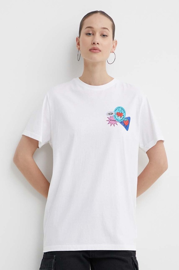 Pamučna majica Kaotiko AO080.01.H002 bež SS24