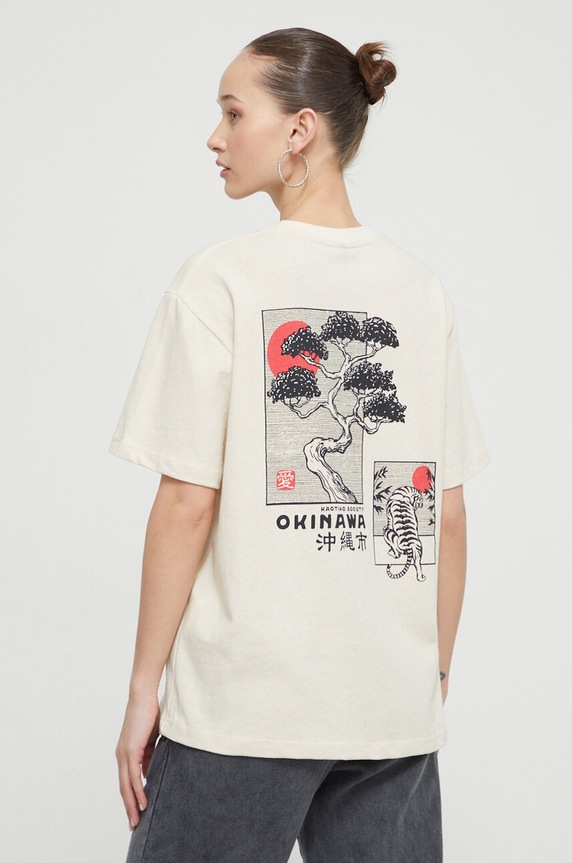 Kaotiko t-shirt bawełniany AL040.01S.G002 beżowy SS24