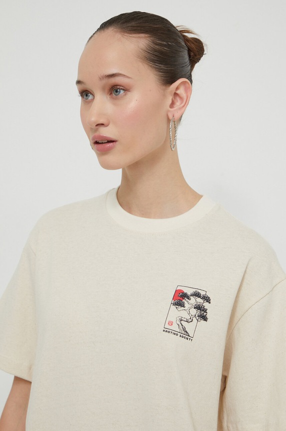 Kaotiko t-shirt bawełniany beżowy AL040.01S.G002