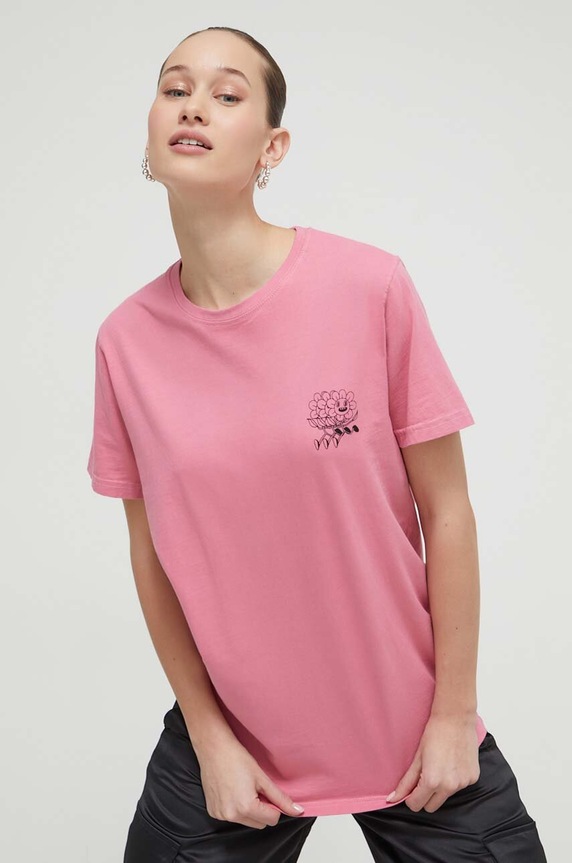 Oblačila Bombažna kratka majica Kaotiko AM087.01.G002 roza