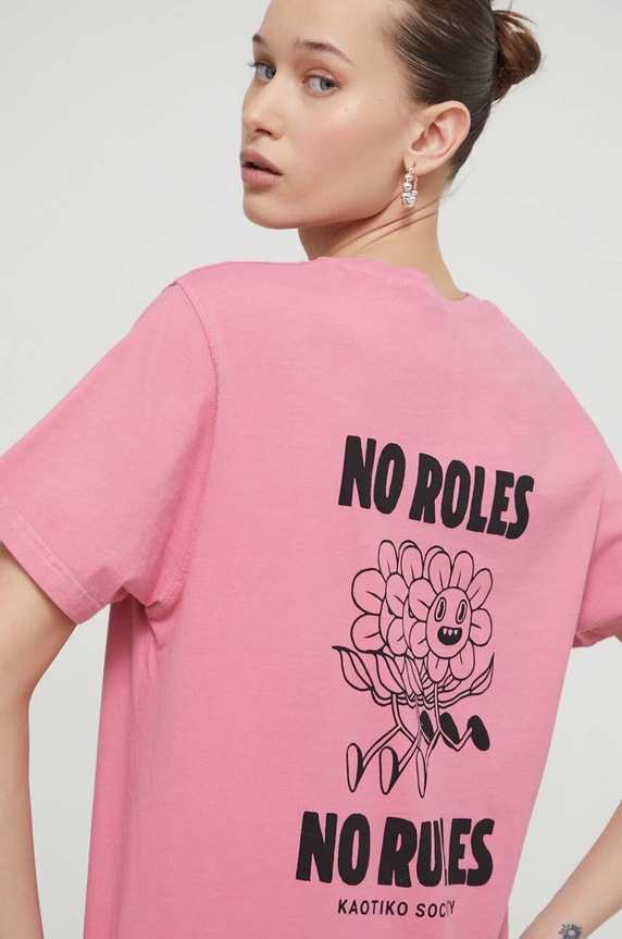 Bombažna kratka majica Kaotiko AM087.01.G002