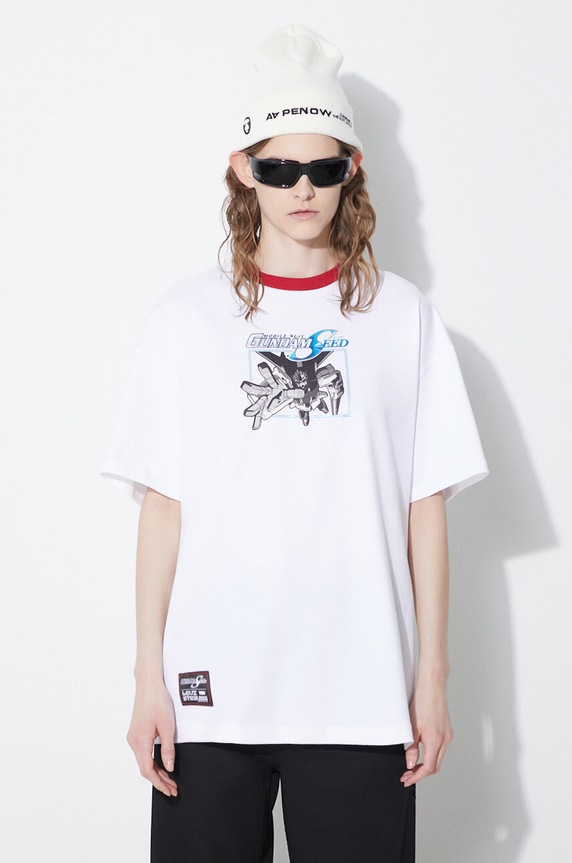 Levi's t-shirt bawełniany Levi's® x Gundam SEED nadruk biały A7412.0000
