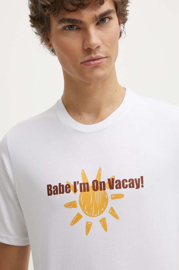 Bavlnené tričko Drivemebikini On Vacay 2024.DRV.027.WHB