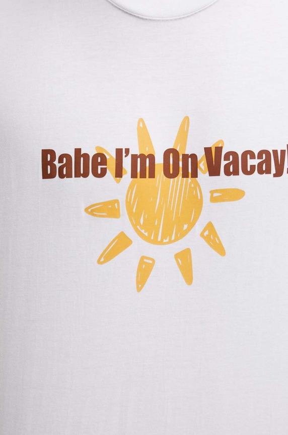 Bavlnené tričko Drivemebikini On Vacay 2024.DRV.027.WHB