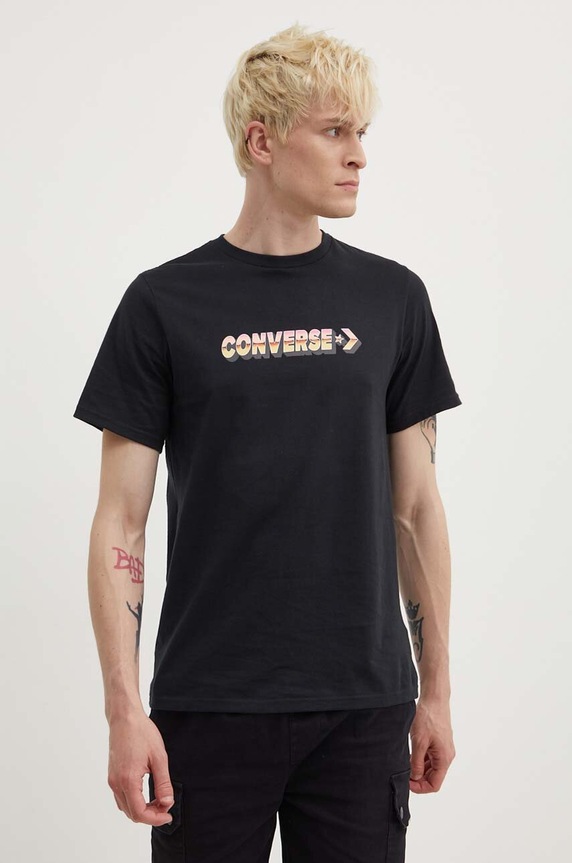 Βαμβακερό μπλουζάκι Converse 10026416.A01