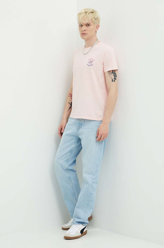 Kaotiko tricou din bumbac roz AL139.03.G002