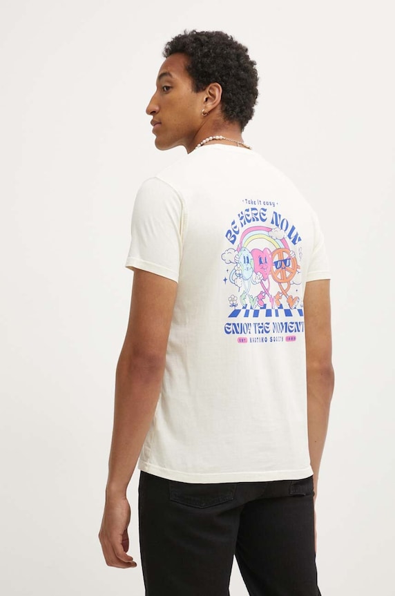 Odzież Kaotiko t-shirt bawełniany AM008.01.G002 beżowy