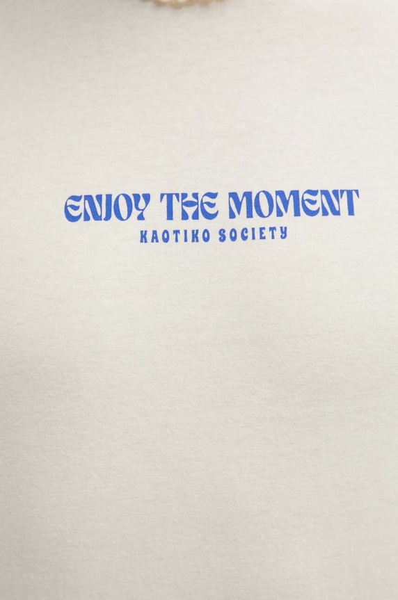 Kaotiko t-shirt bawełniany AM008.01.G002 beżowy