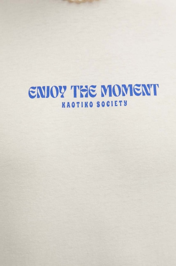 Kaotiko t-shirt bawełniany AM008.01.G002 beżowy