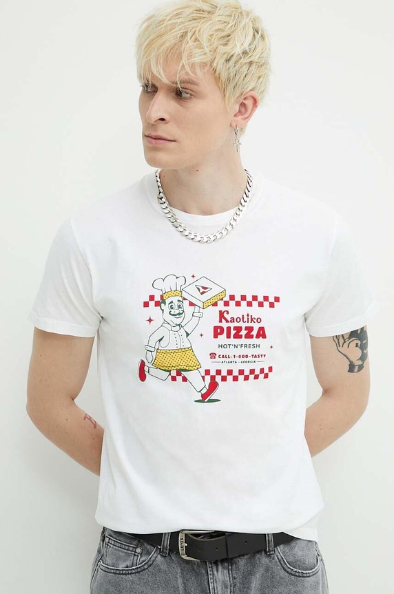Kaotiko t-shirt bawełniany biały AO090.01.G002