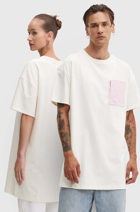 Pamučna majica Converse pamuk bež 10026381.A05