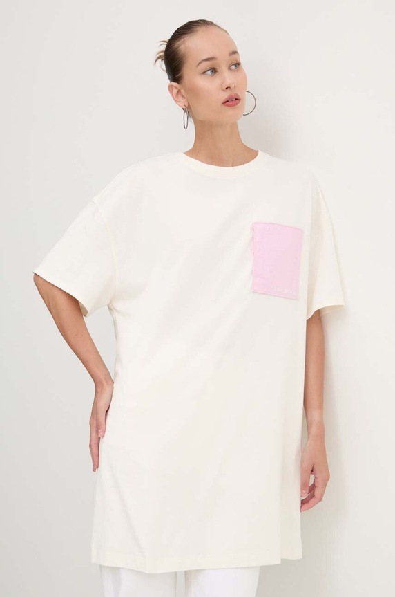 Pamučna majica Converse 10026381.A05 bež