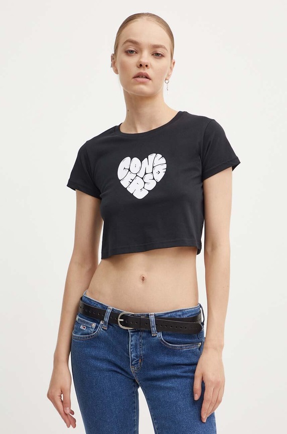 Converse t-shirt bawełniany czarny 10026369.A03