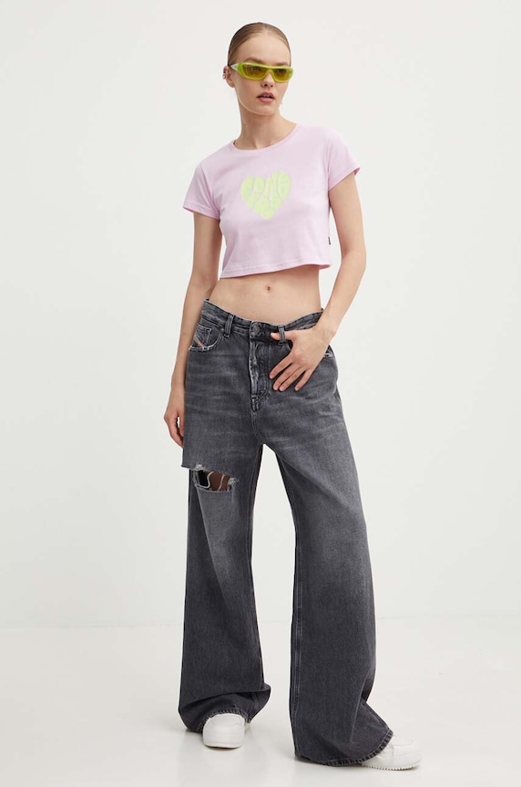 Converse pamut póló 10026369.A04 rózsaszín SS24