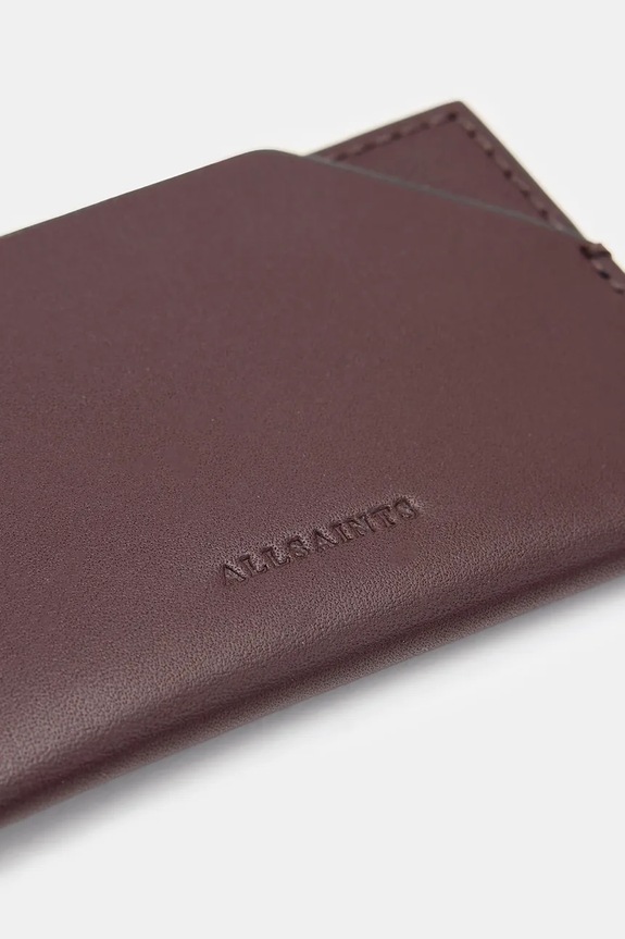 Δερμάτινη θήκη για κάρτες AllSaints HEX CARDHOLDER W398XB μπορντό