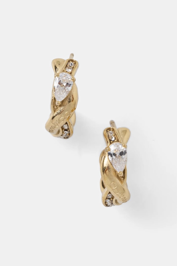 Guess kolczyki TWIST cyrkonia złoty JUBE05.065JW