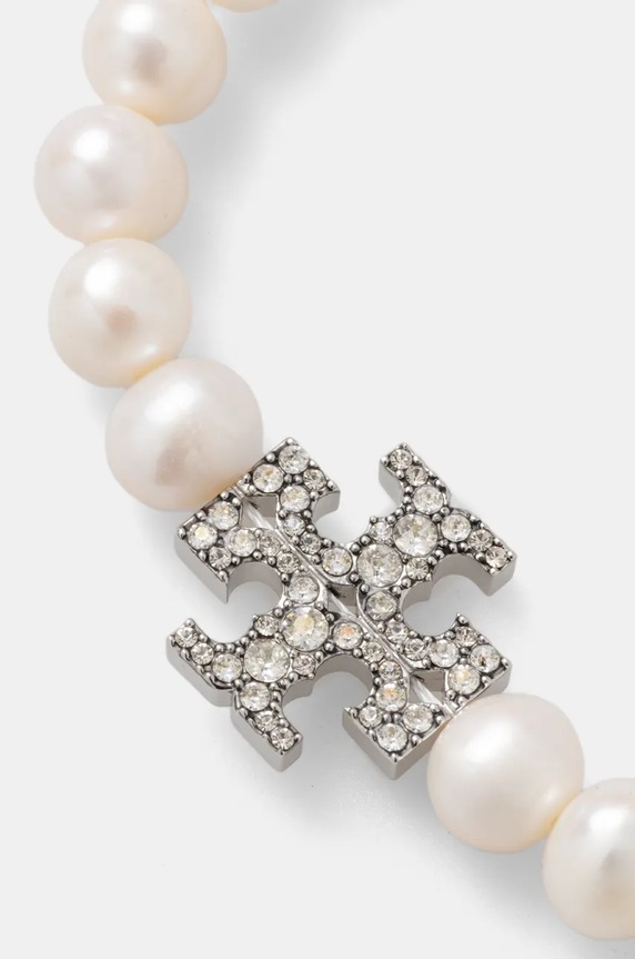 Tory Burch naszyjnik Kira Pearl 164617.056 biały SS25