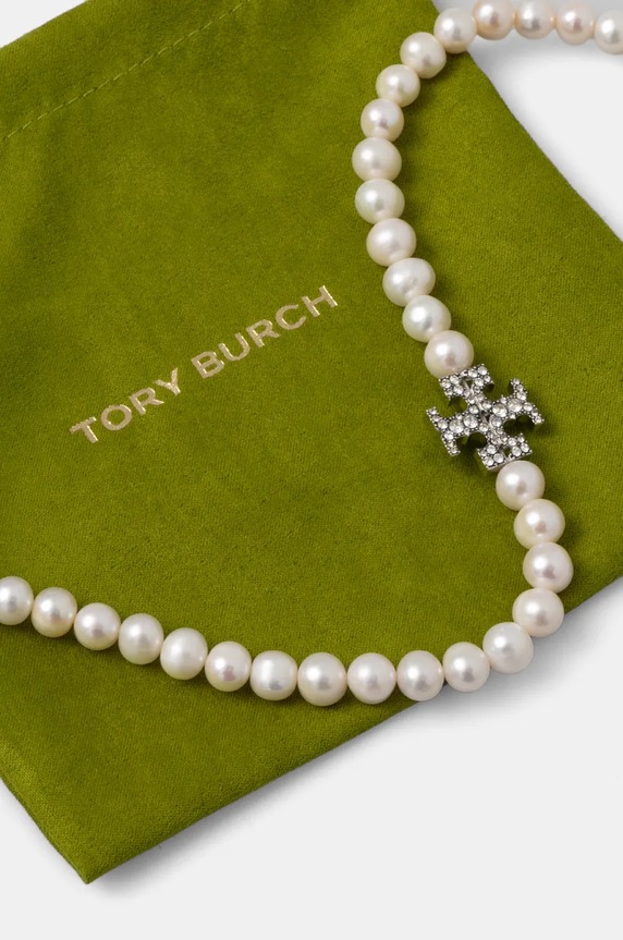 Tory Burch naszyjnik Kira Pearl biały 164617.056