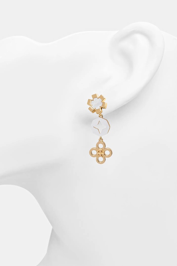 Tory Burch kolczyki Kira Clover Linear 164635.700 złoty SS25