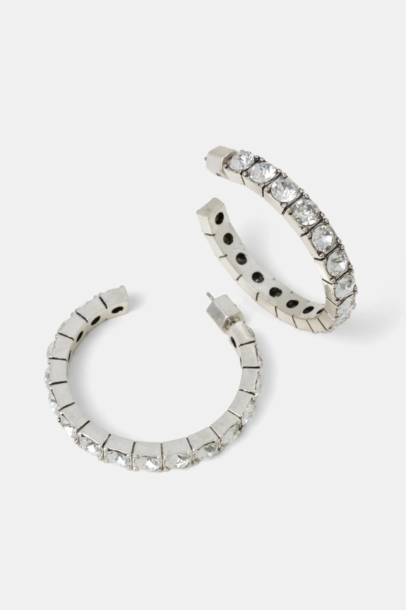 Naušnice AllSaints cirkonij srebrna 37514767SLV041