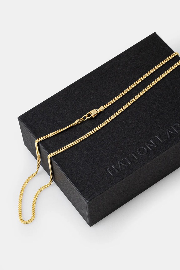 HATTON LABS collana d'argento Classic Cuban Chain S HL.W4.383.GL giallo SS25