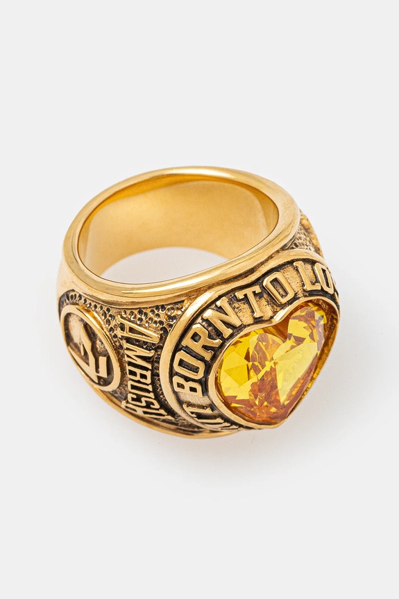 Strieborný prsteň AMBUSH Heart Class Ring striebro zlatá 12114804