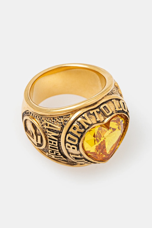 Strieborný prsteň AMBUSH Heart Class Ring striebro zlatá 12114804
