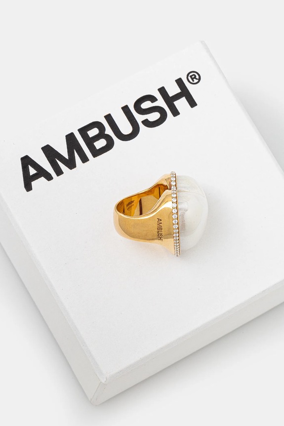 Doplnky Strieborný prsteň AMBUSH Large Pearl Heart Ring 12115243 zlatá