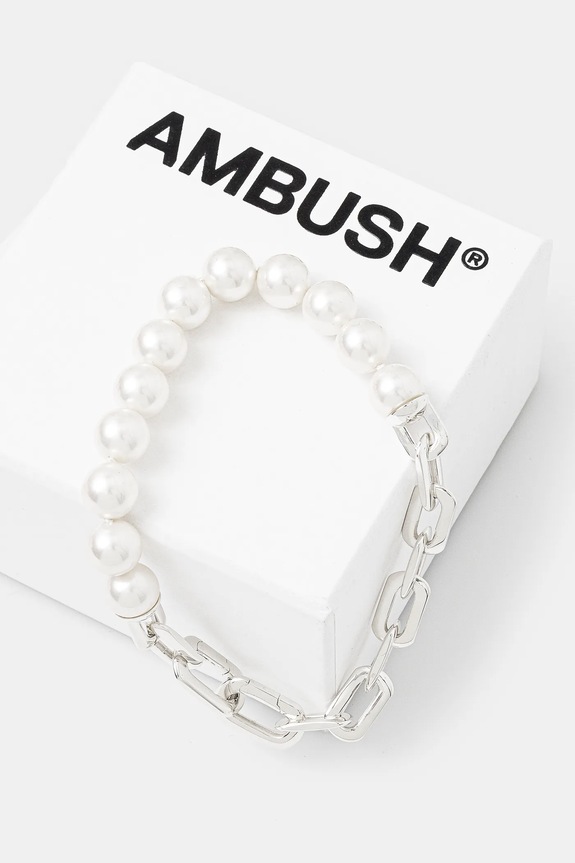 AMBUSH bransoletka srebrna Pearl Padlock Bracelet srebrny 12115260