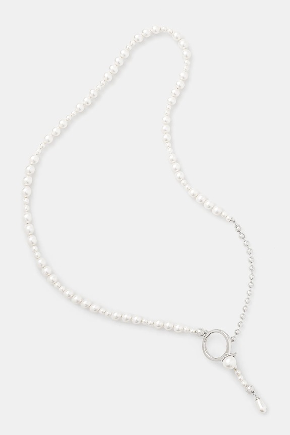 AMBUSH naszyjnik srebrny Pearl Strand Necklace Gift Box srebrny 12115268