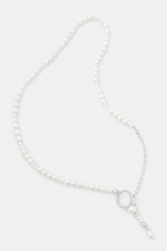 AMBUSH naszyjnik srebrny Pearl Strand Necklace Gift Box srebrny 12115268