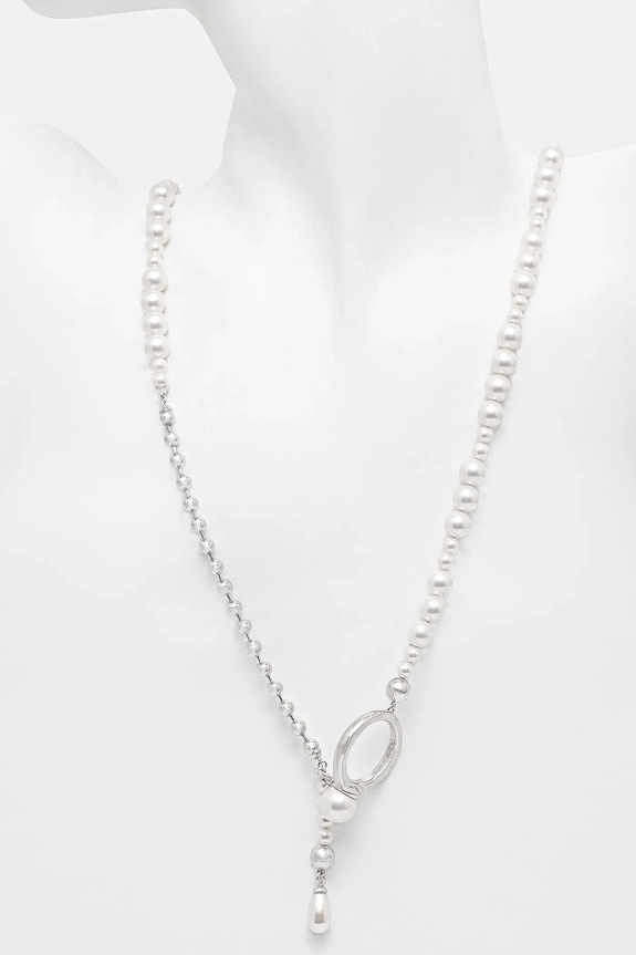 AMBUSH naszyjnik srebrny Pearl Strand Necklace srebrny 12115268