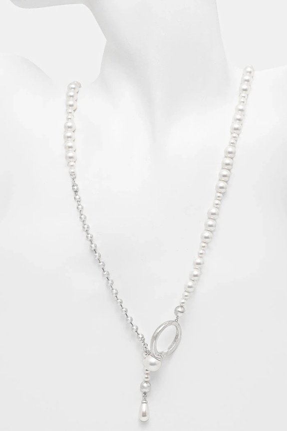 AMBUSH naszyjnik srebrny Pearl Strand Necklace srebrny 12115268