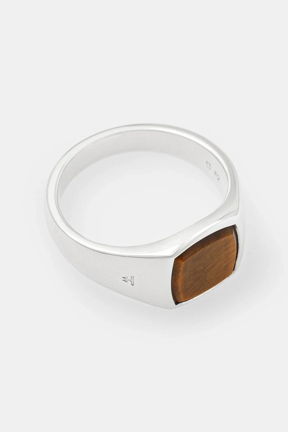 Tom Wood anello in argento Kay Ring Tiger Eye argento argento 101438