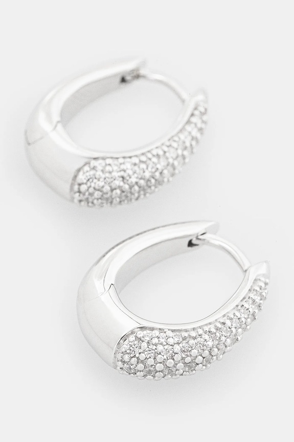 Tom Wood orecchini in argento Liz Hoops Pave 100607 argento SS25