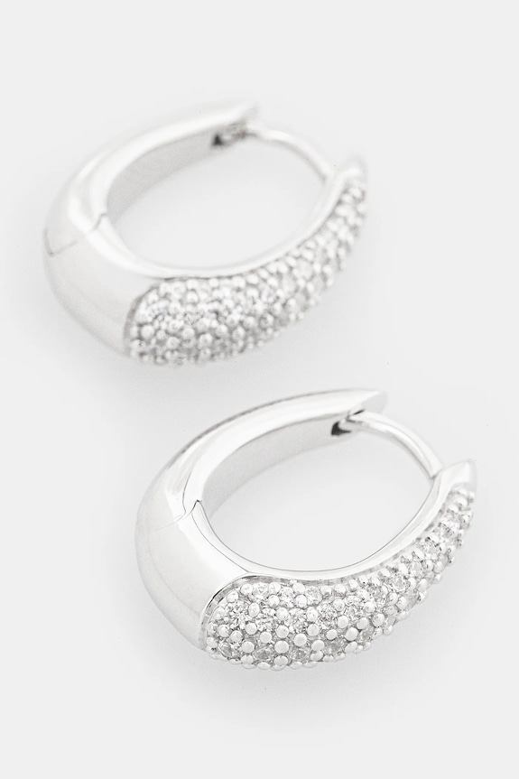 Tom Wood orecchini in argento Liz Hoops Pave 100607 argento SS25