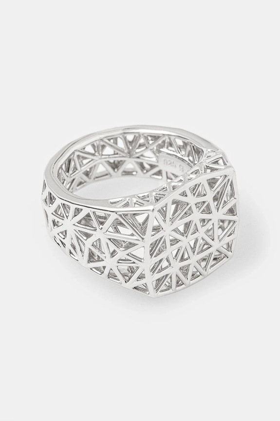 Tom Wood inel de argint Mesh Ring argint argintiu 101198