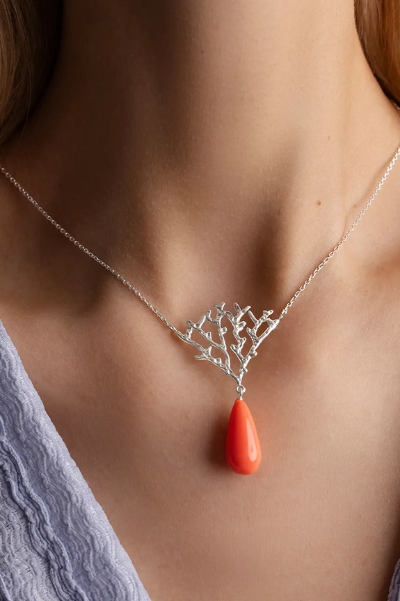 Επάργυρο κολιέ Lilou 253/380/LAN/KOR/48/SR ασημί SS25