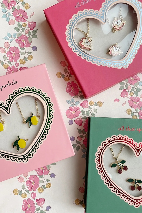 Otroški komplet nakita Konges Sløjd CHERRY JEWELRY SET KS102943 zlata