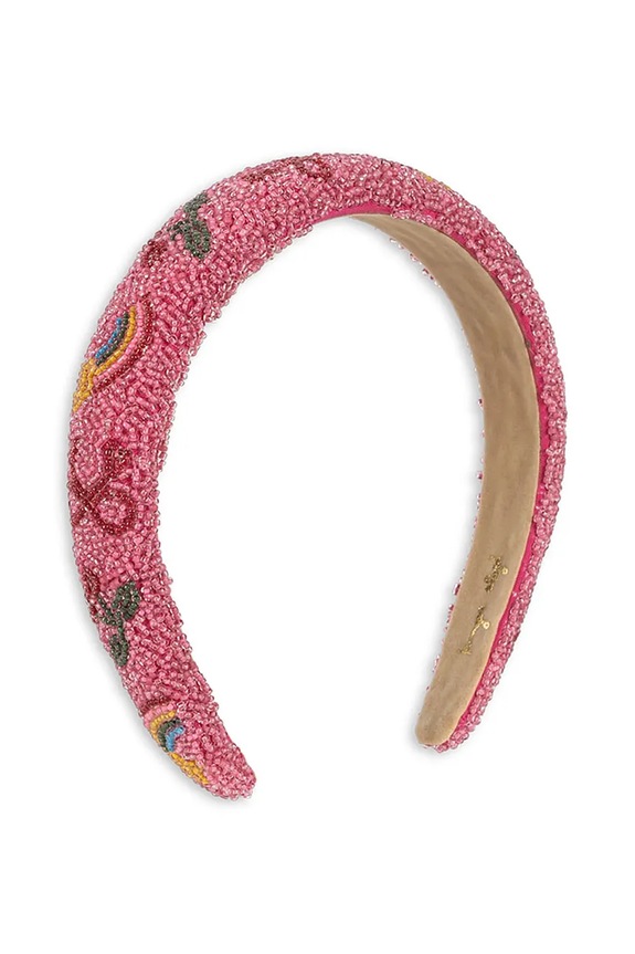 Konges Sløjd bandă de păr pentru copii BEADED HAIRBRACE KS103301 roz SS25