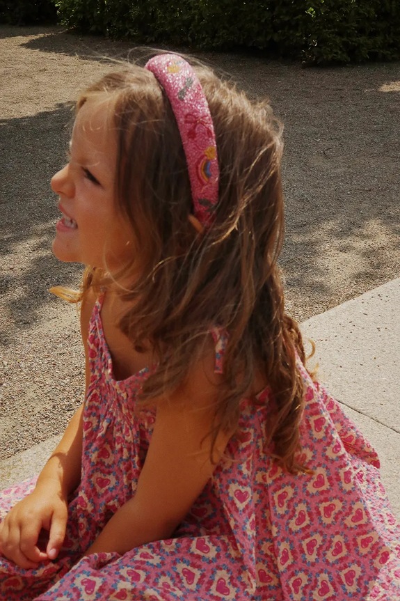 Konges Sløjd bandă de păr pentru copii BEADED HAIRBRACE KS103301 roz