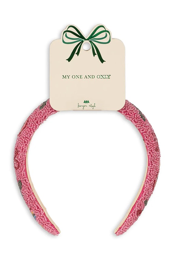 Konges Sløjd bandă de păr pentru copii BEADED HAIRBRACE roz KS103301