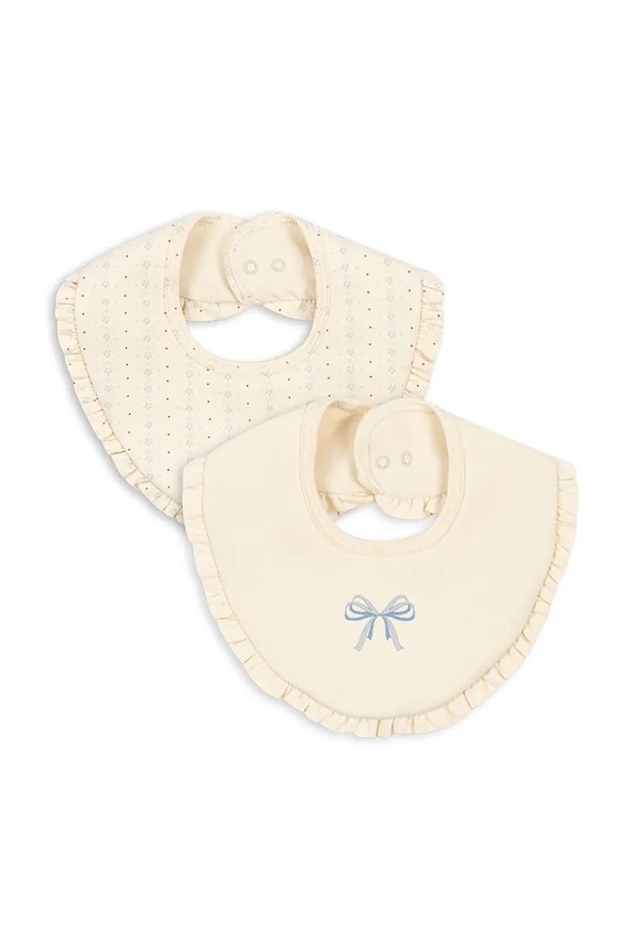 Konges Sløjd śliniak niemowlęcy BASIC 2 PACK FRILL BIB 2-pack Produkt niemowlęcy beżowy KS102250